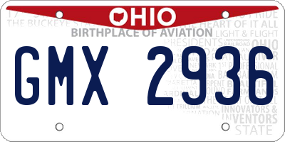 OH license plate GMX2936