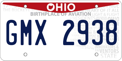 OH license plate GMX2938