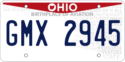 OH license plate GMX2945