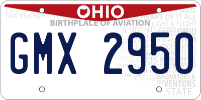 OH license plate GMX2950