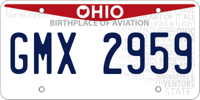 OH license plate GMX2959