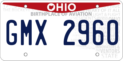 OH license plate GMX2960