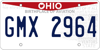 OH license plate GMX2964