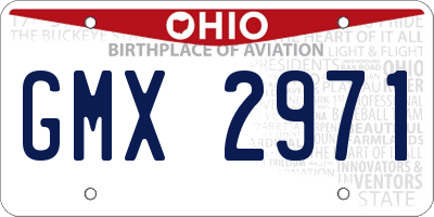 OH license plate GMX2971