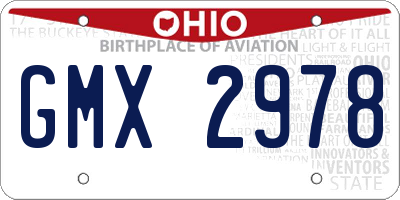 OH license plate GMX2978