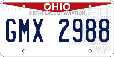 OH license plate GMX2988