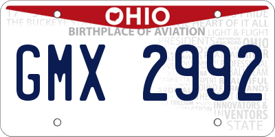 OH license plate GMX2992