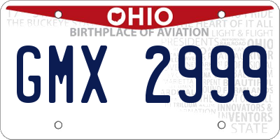 OH license plate GMX2999