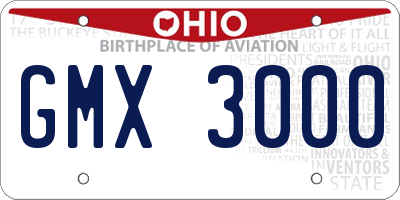 OH license plate GMX3000