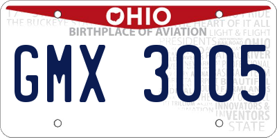 OH license plate GMX3005