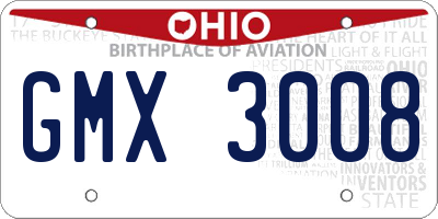 OH license plate GMX3008