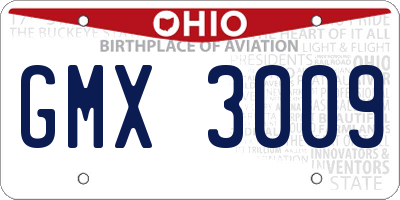 OH license plate GMX3009
