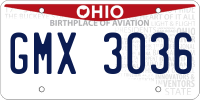 OH license plate GMX3036