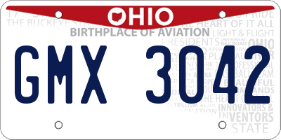 OH license plate GMX3042