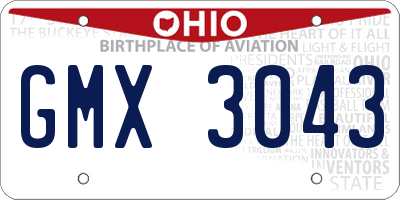 OH license plate GMX3043