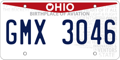 OH license plate GMX3046