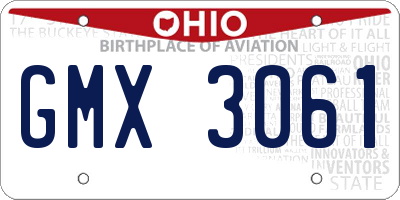 OH license plate GMX3061