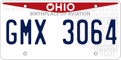 OH license plate GMX3064