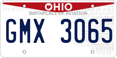 OH license plate GMX3065