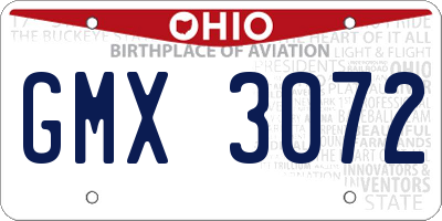 OH license plate GMX3072