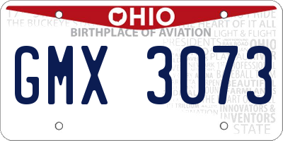 OH license plate GMX3073