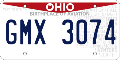 OH license plate GMX3074