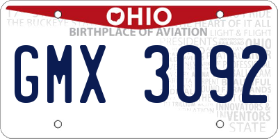 OH license plate GMX3092