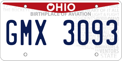 OH license plate GMX3093