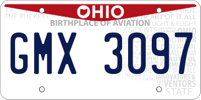 OH license plate GMX3097