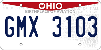 OH license plate GMX3103
