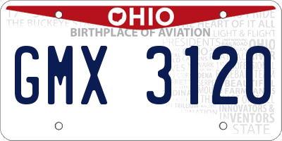OH license plate GMX3120