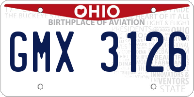 OH license plate GMX3126