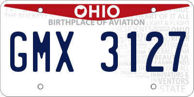 OH license plate GMX3127