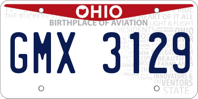 OH license plate GMX3129