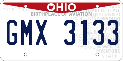 OH license plate GMX3133