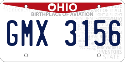 OH license plate GMX3156