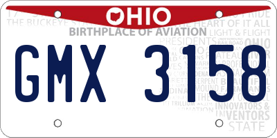 OH license plate GMX3158