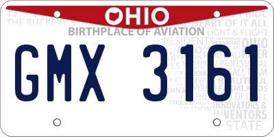 OH license plate GMX3161
