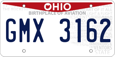 OH license plate GMX3162
