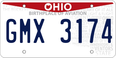 OH license plate GMX3174