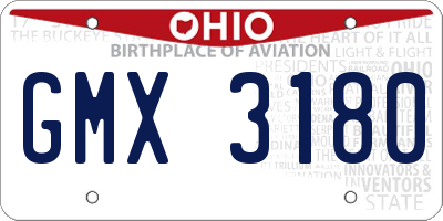 OH license plate GMX3180