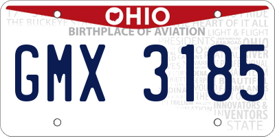 OH license plate GMX3185
