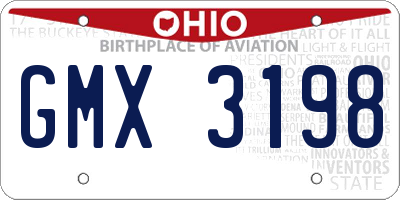 OH license plate GMX3198