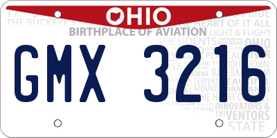OH license plate GMX3216