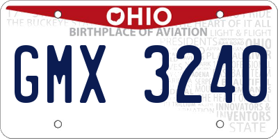 OH license plate GMX3240