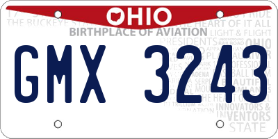 OH license plate GMX3243
