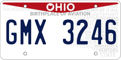 OH license plate GMX3246