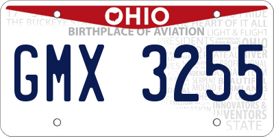 OH license plate GMX3255