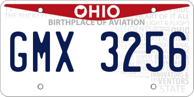 OH license plate GMX3256
