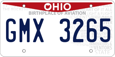 OH license plate GMX3265
